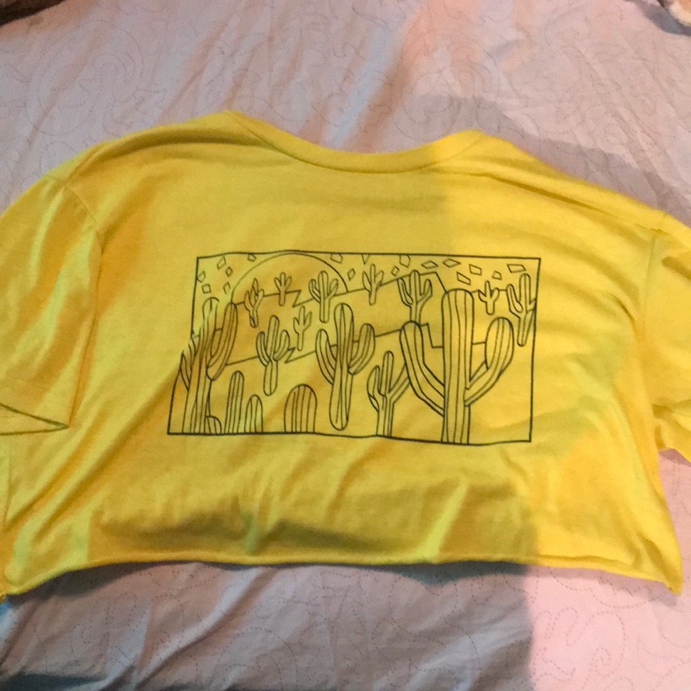 yellow cactus crop top